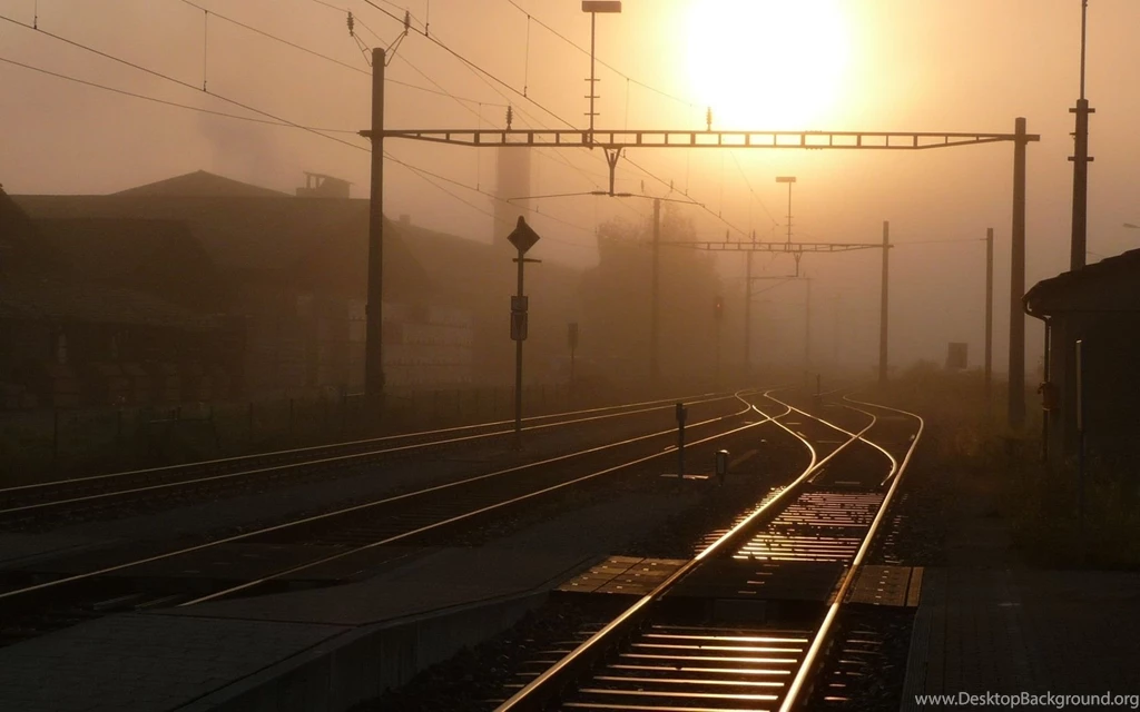 Railroad Tracks Sunset Wallpapers