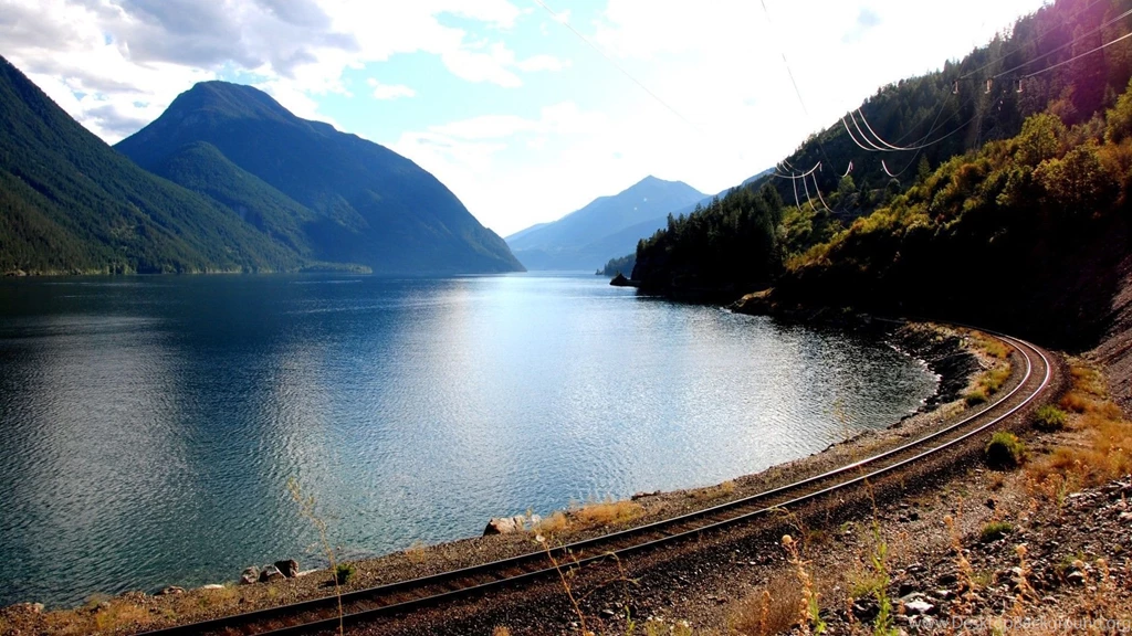 Railroad Tracks Lakes Wallpapers