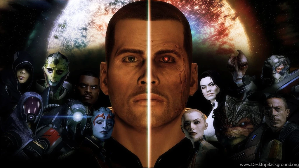 Mass Effect Shepard Face Glance Sci fi Wallpapers