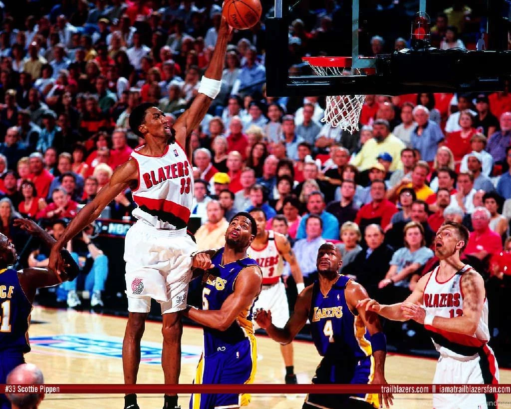 Scottie Pippen Dunks Portland Trail Blazers Wallpapers