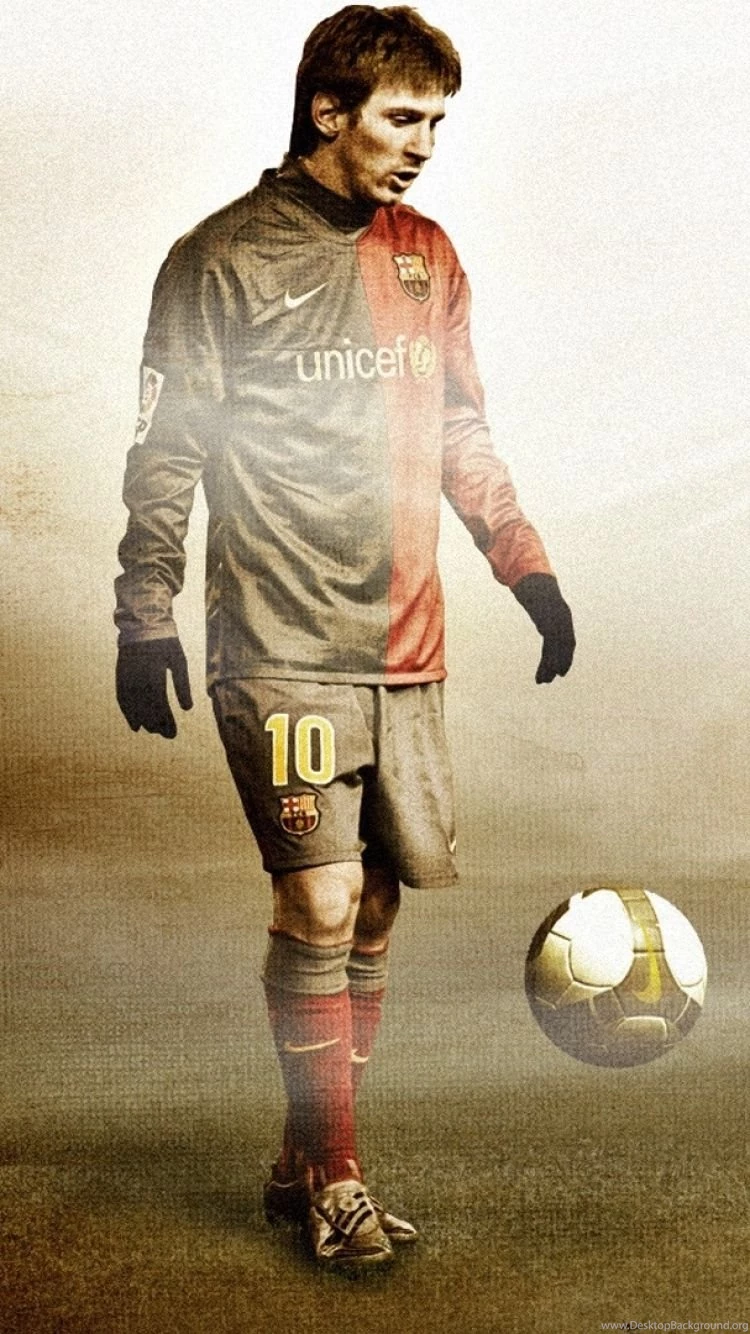 Download Wallpapers 750x1334 Lionel Messi, Football, Ball, Field ...