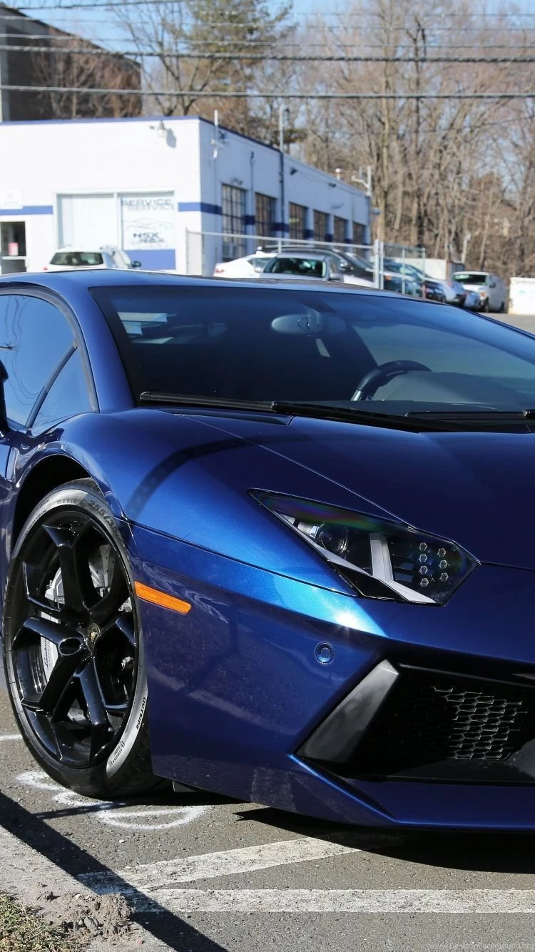 Download Wallpapers 750x1334 Lamborghini Aventador, Blue ...
