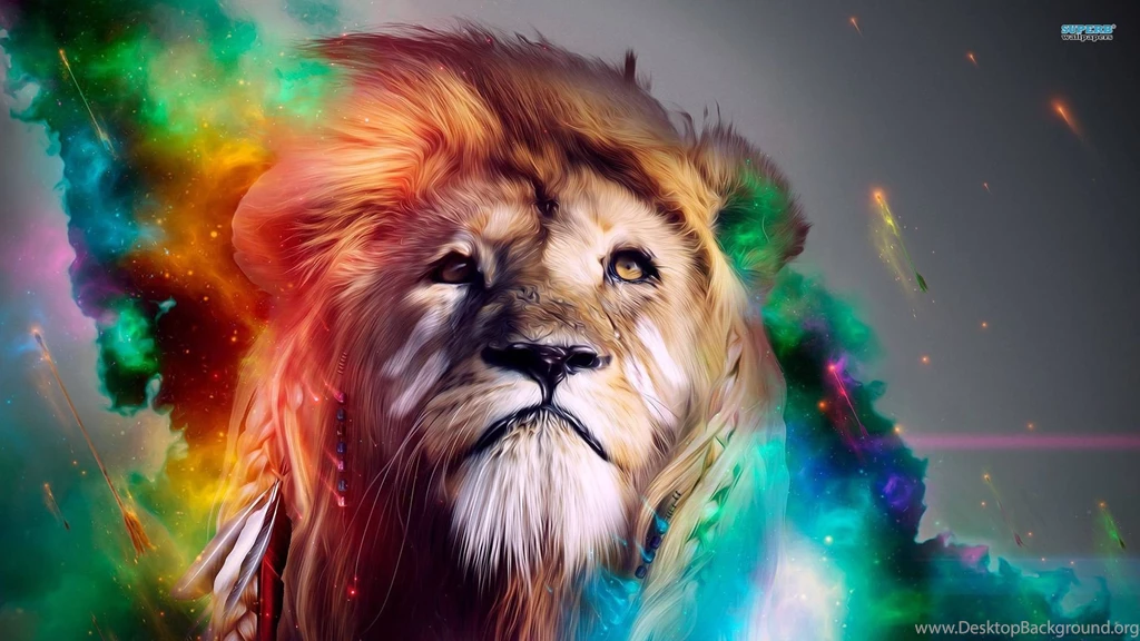 Colorful Lion Art
