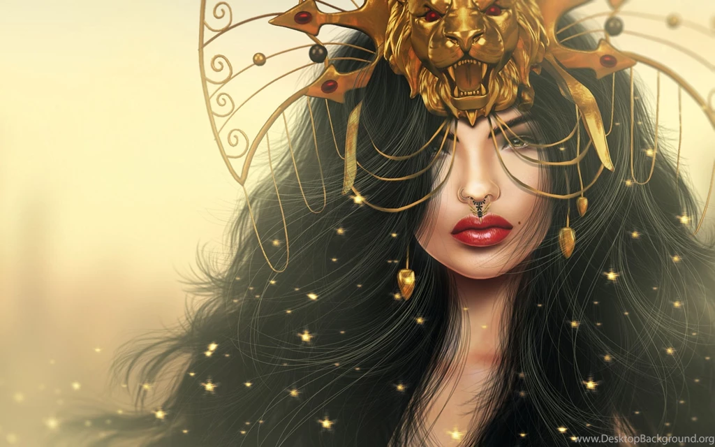 Download Wallpapers 2560x1600 Girl, Mask, Lion, Makeup, Art ...