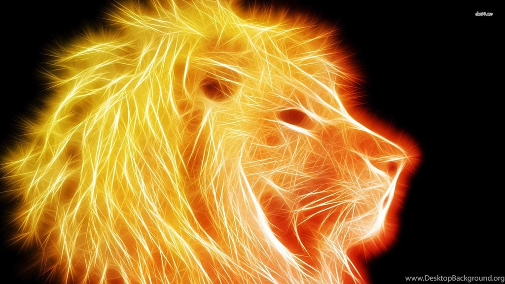 Glowing Golden Lion Wallpapers Digital Art Wallpapers