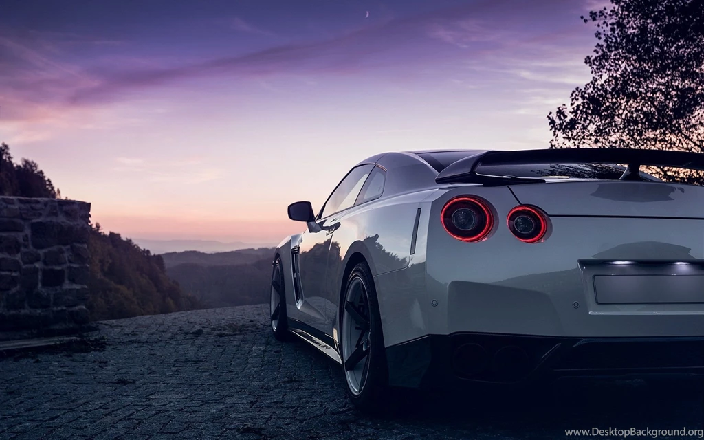 Download Wallpapers Nissan, R35, Gtr, White, Lights, Nigth, Rear ...