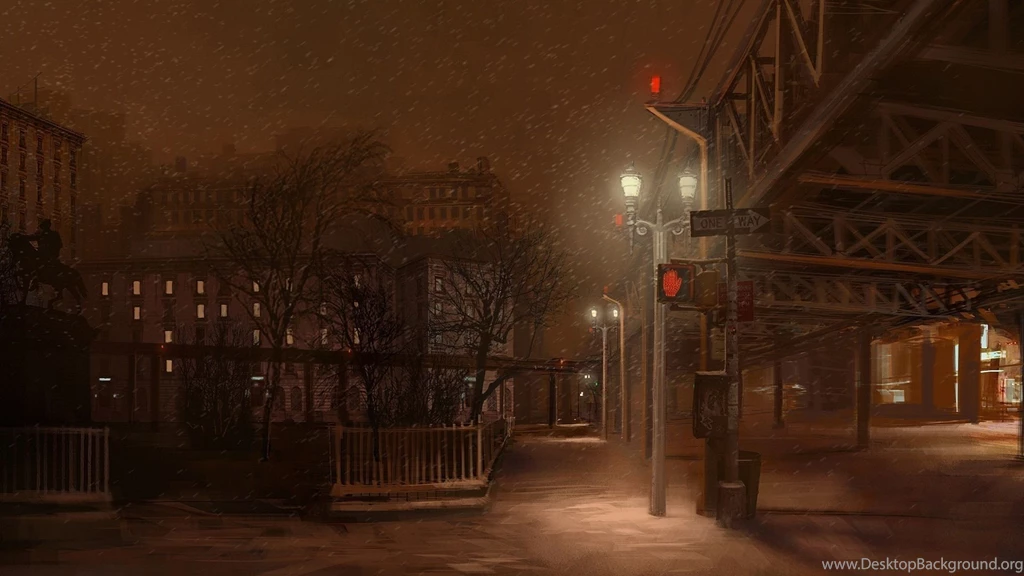 A Winter Snowy Night In Chicago HD Wallpapers
