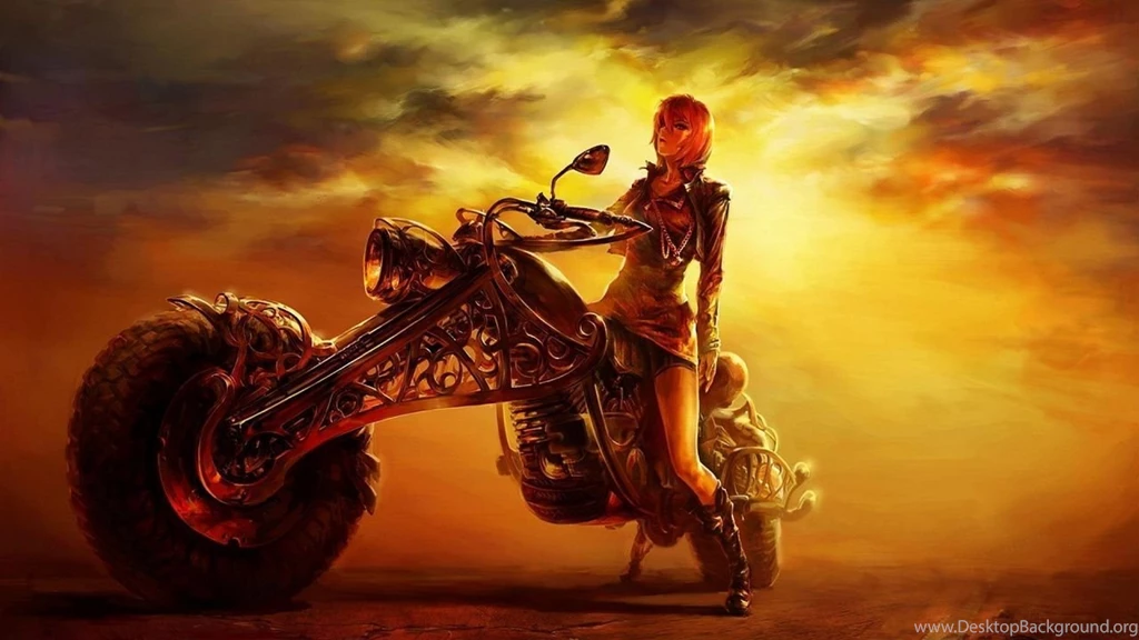 1280x720 Girl Bike Art Wallpapers