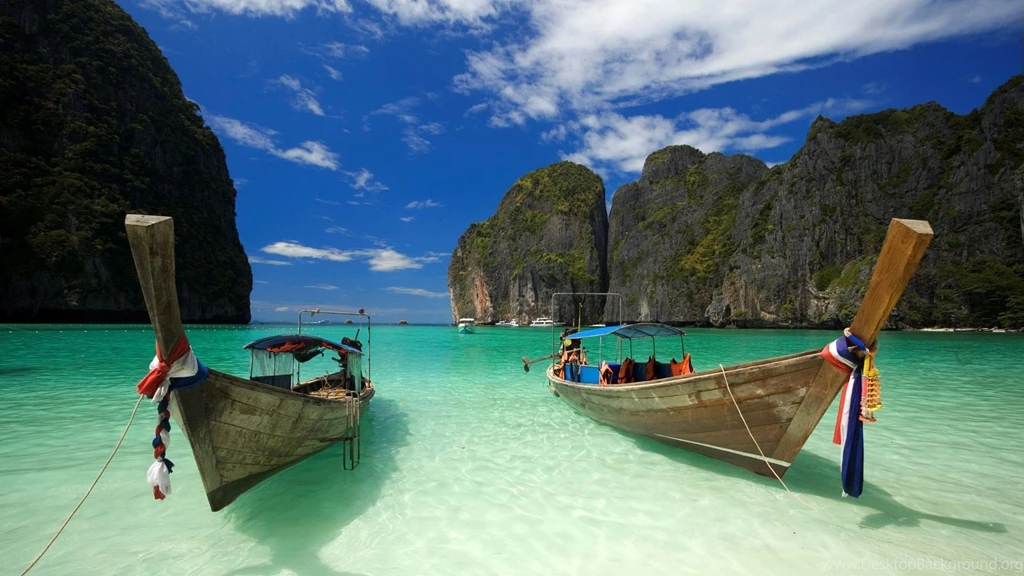 Maya Bay Beach Thailand Widescreen Desktop Wallpapers