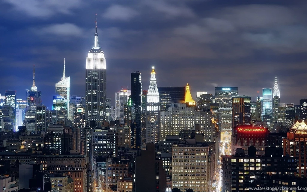 Midtown Manhattan, Night, Nyc, New York, Night, Lights