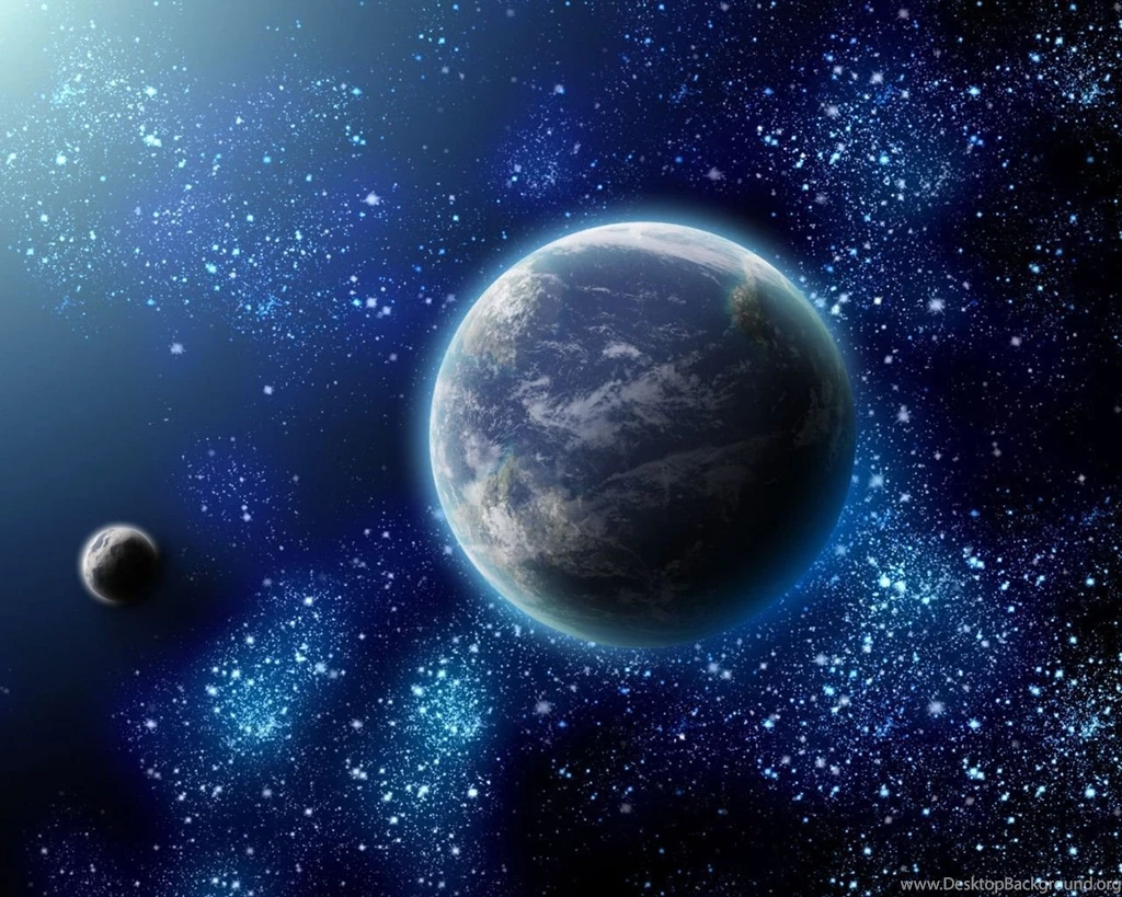 Earth And Moon In Space 1920x1080px