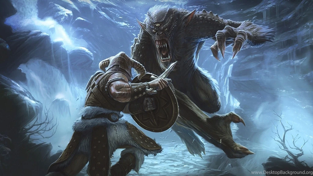 Download Wallpapers 2048x1152 Elder Scrolls 5, Skyrim, Battle HD HD ...