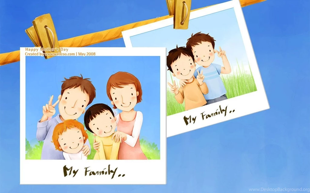 Sweet & Cute Illustration Of Family Love 1280x800 NO.12 Desktop ...