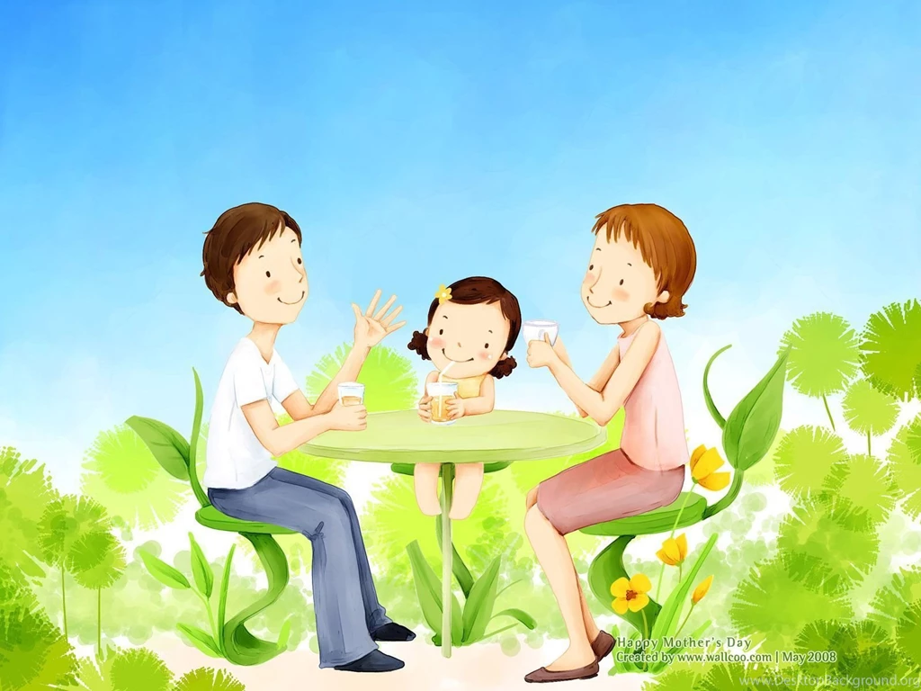 High Resolution Cartoon Illustraion Of Family Love 1600x1200 NO.2 ...