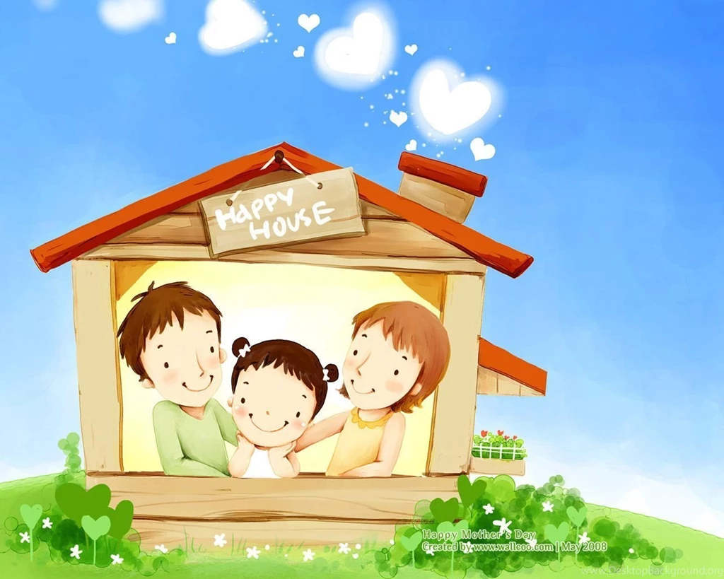 Lovely Art Illustraion Of Family Love 1280x1024 NO.6 Desktop ...