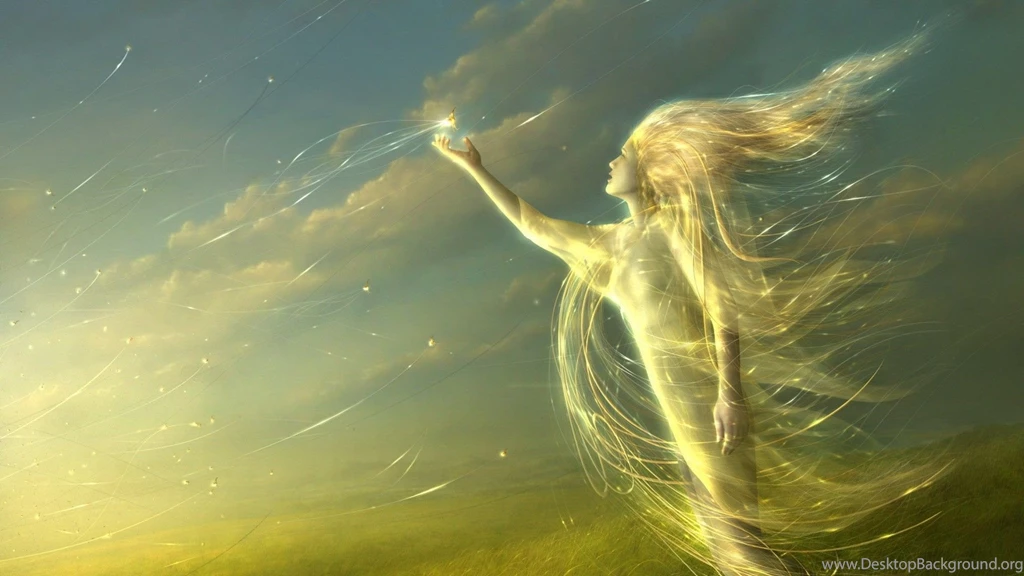 Download Wallpapers 1920x1080 Angel, Light, Field Full HD 1080p HD ...