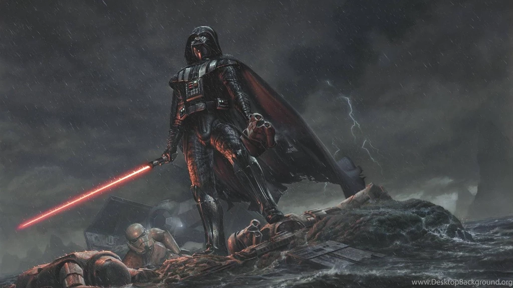 Download Wallpapers 1920x1080 Star Wars, Darth Vader, Art, Rain ...