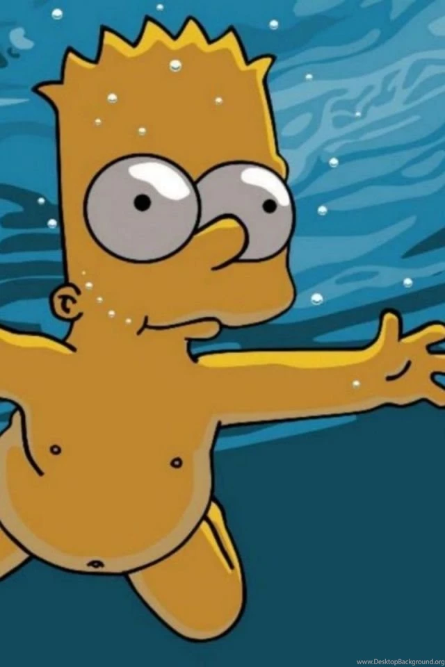 Bart Simpson Nirvana Style Apple Wallpapers 640x960 98576