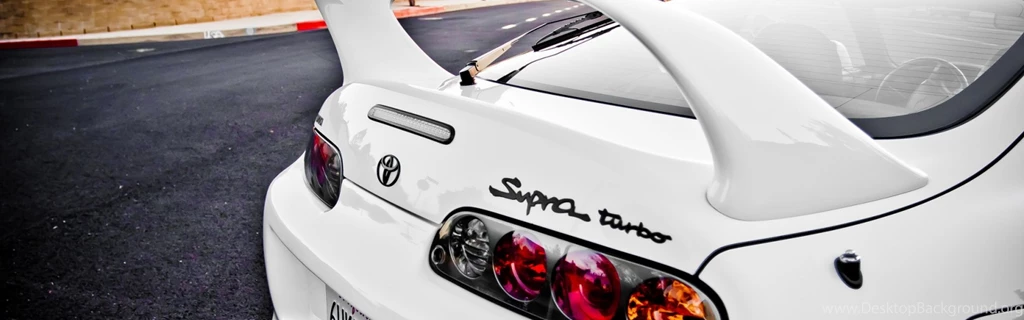 Download Wallpapers 3840x1200 Toyota, Supra, White, Lights, Turbo ...