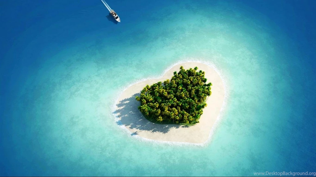 Romantic heart shaped island hd wallpaper backgrounds HD ...