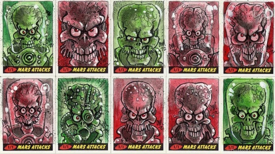 MARS ATTACKS Cards Set 5 By ARTofCM On DeviantArt