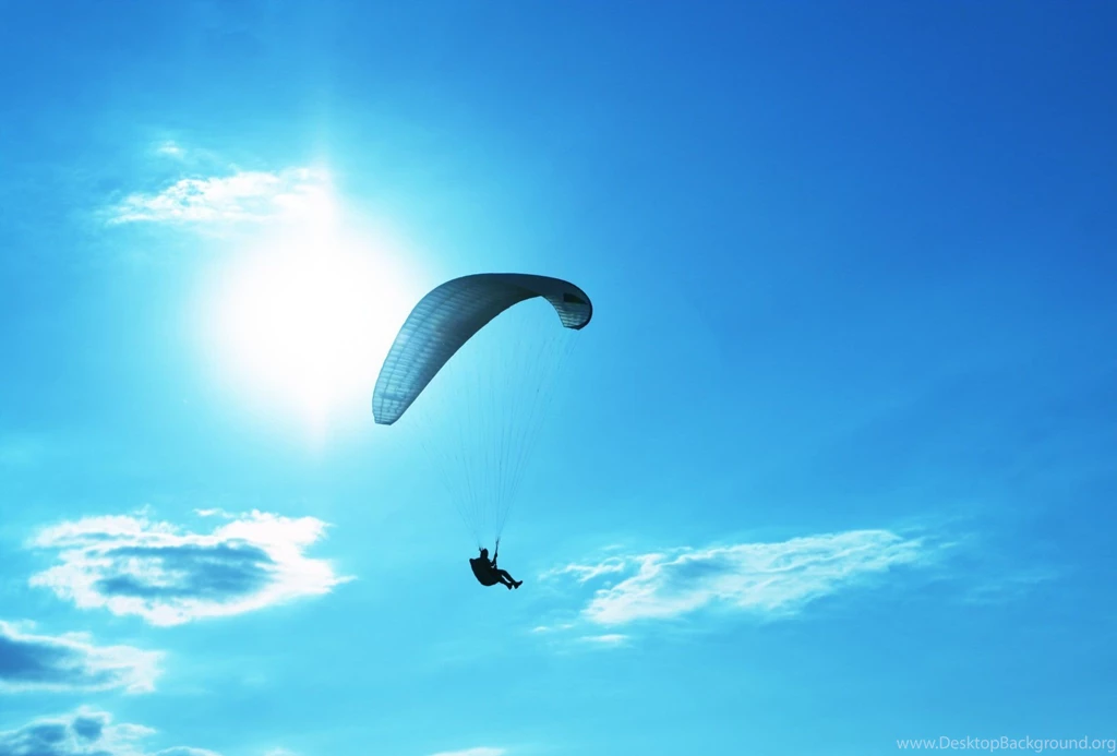 Sports Man Parachute Guy Sky Blue Sun Day Backgrounds Wallpapers ...
