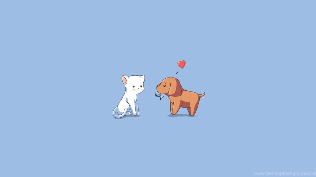 Download Wallpapers 3840x2160 Dog, Cat, Kitten, Puppy, Drawing ...