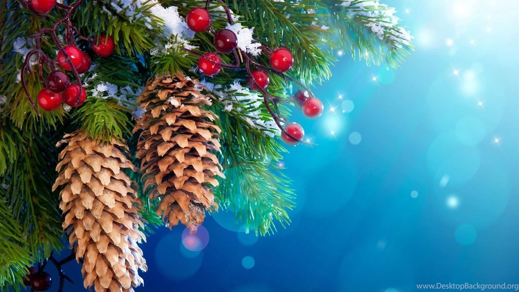 New Year Christmas Tree Decoration, Snow, Twigs, Berries Wallpapers ...
