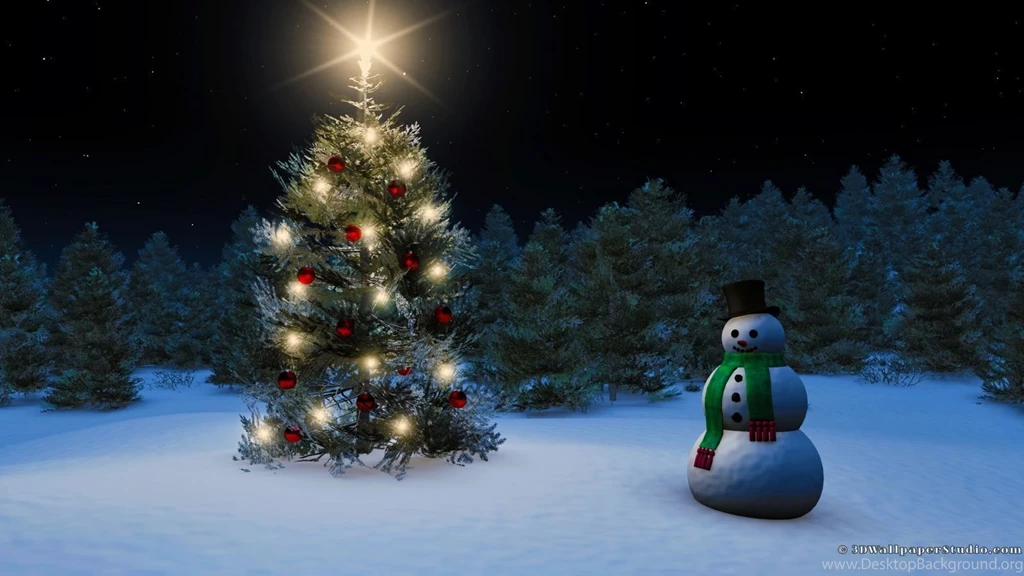 Christmas Tree Christmas Night Sky Snow Stars Tree Hd Wallpapers As ...