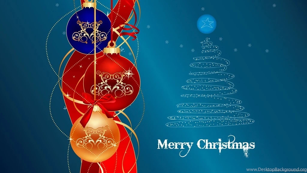 Download 1600x900 Merry Christmas With Colorful Spheres Wallpapers