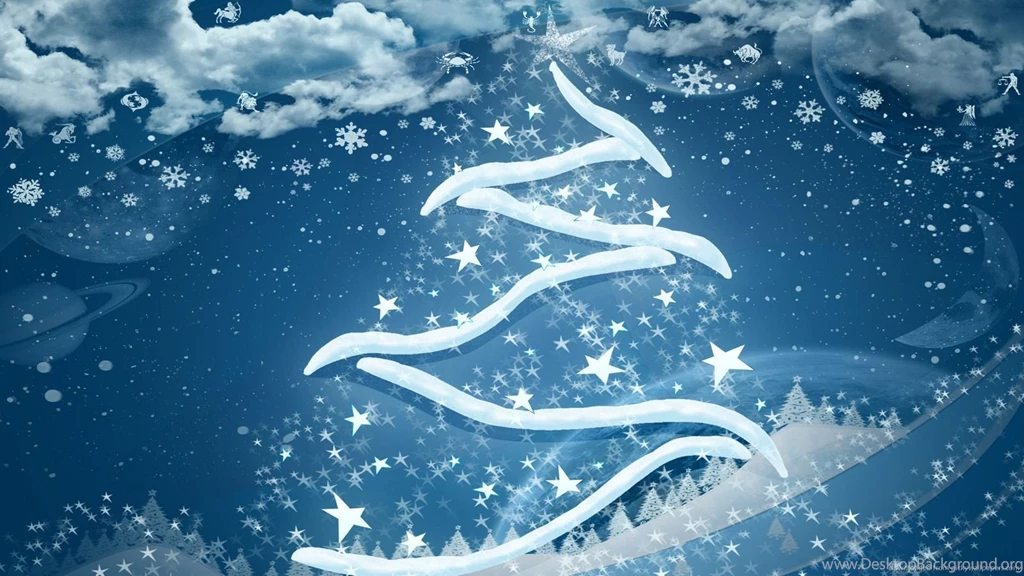 Download 1600x900 Nice Blue Christmas Art Wallpapers