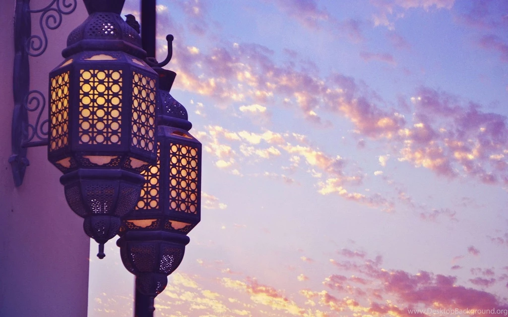 Lantern, Lights, City, Evening In City, Venice, Purple Sky, Widescreen