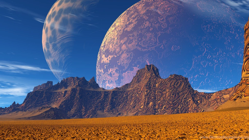 3D Sci fi Two Moon