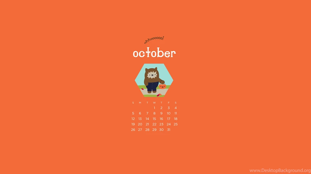 October 2015 Calendar Bear Wallpapers.png