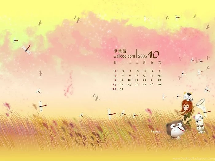 October 2005 Desktop Calendar21 Wallcoo.net