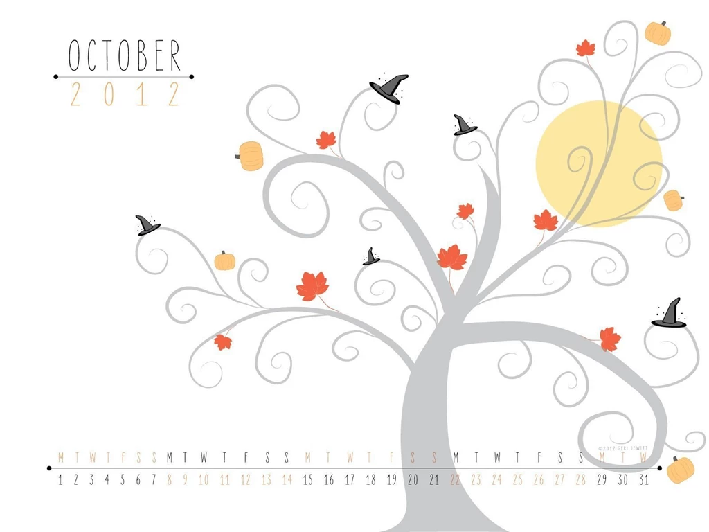October Desktop Calendar From The Languid Lion Handmade Success ...