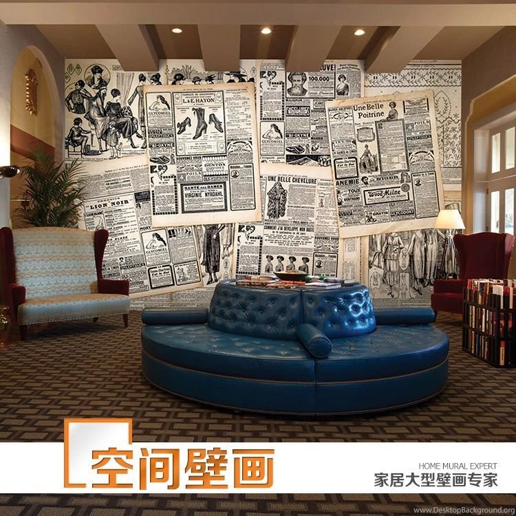Online Buy Wholesale Vintage Newspaper Wallpapers From China ...