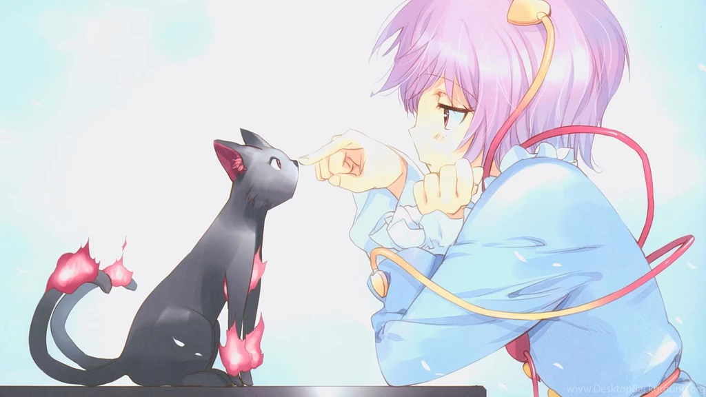 Download Wallpapers 1920x1080 Anime, Girl, Cat, Sadness ...