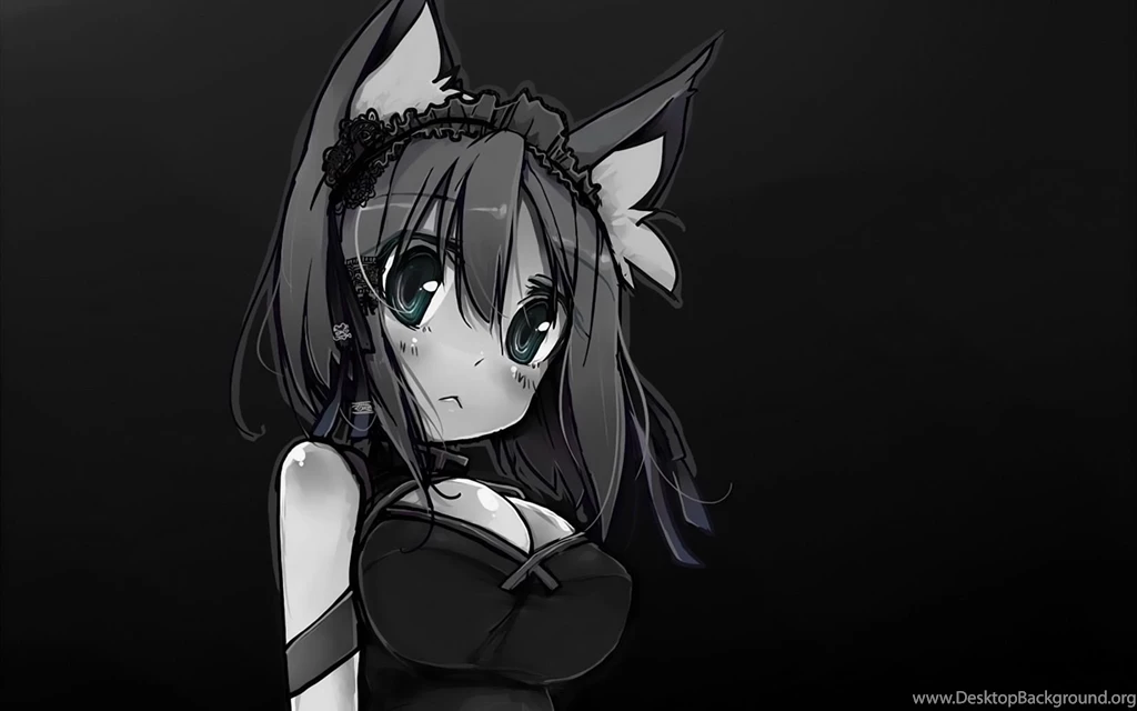 Original Black Catgirl Chinese Dress Endou Chihiro Green Eyes Nana ...