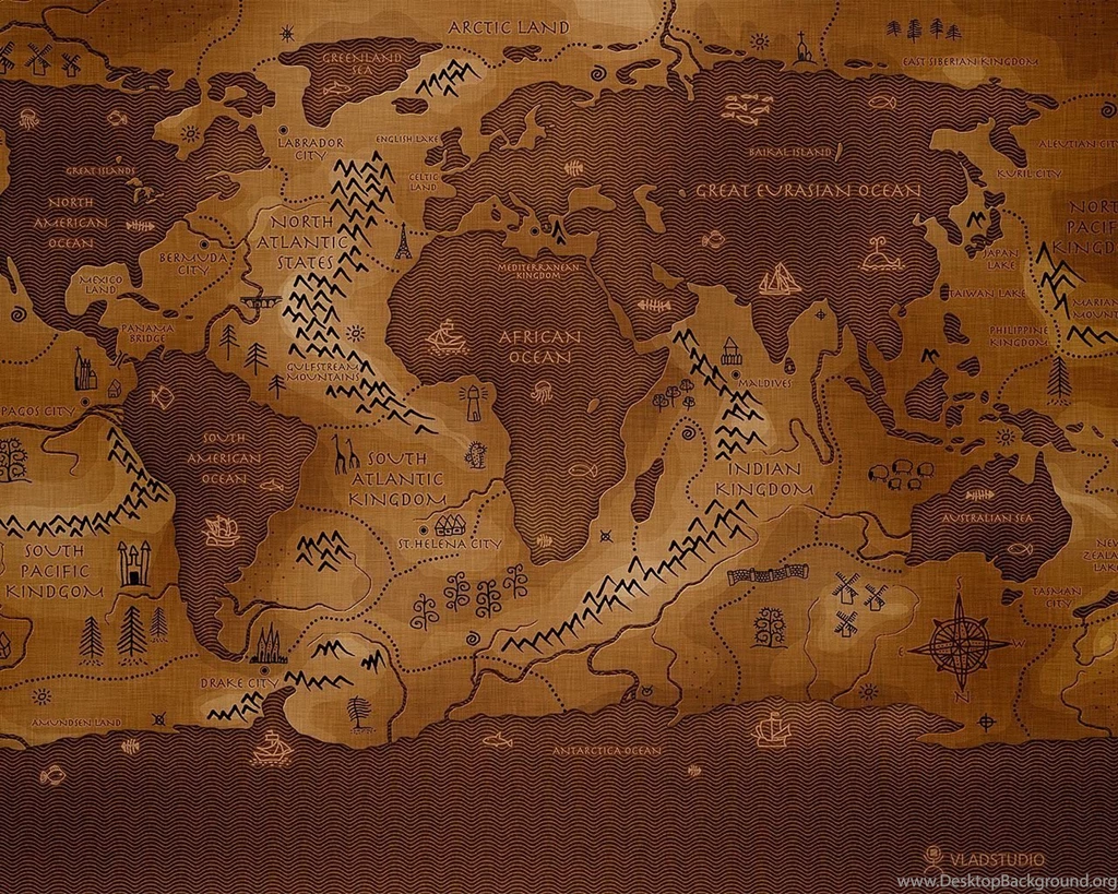 Full HD Wallpapers + World, Brown, Maps, By Vlad Gerasimov ...