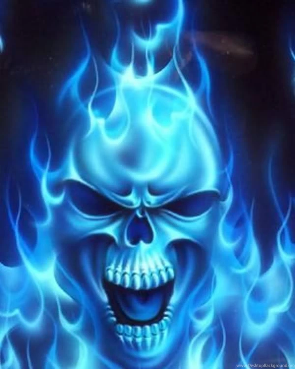 Gallery For Blue Flaming Skull Wallpapers