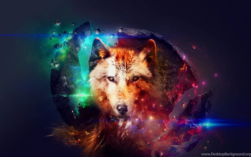 Fantasy wolf head in the space 1920x1200 digital art desktop wallpaper 26862.jpg