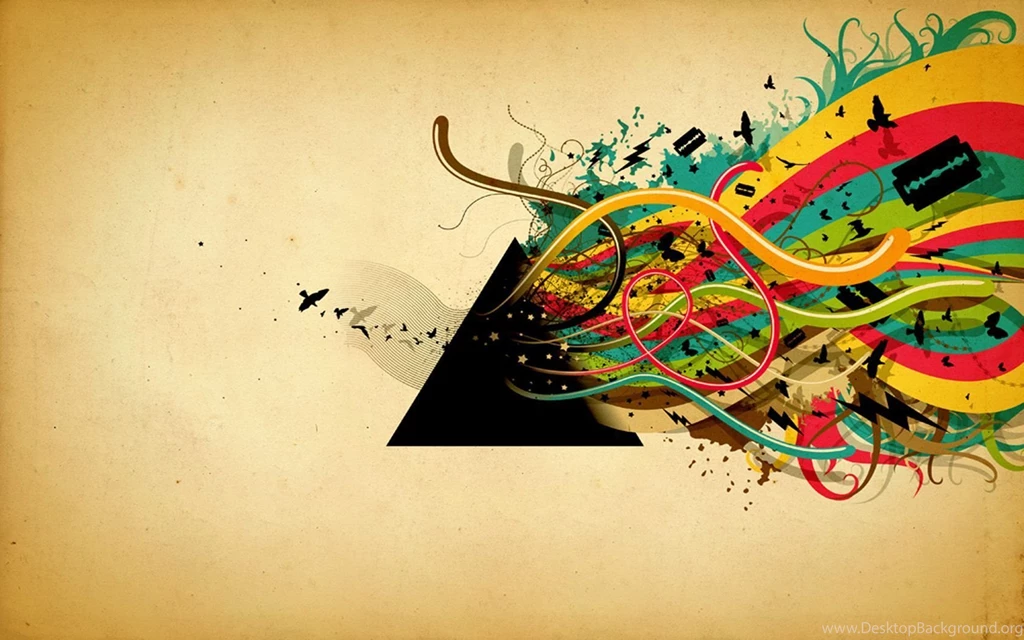 Colorful Abstract Black Triangle