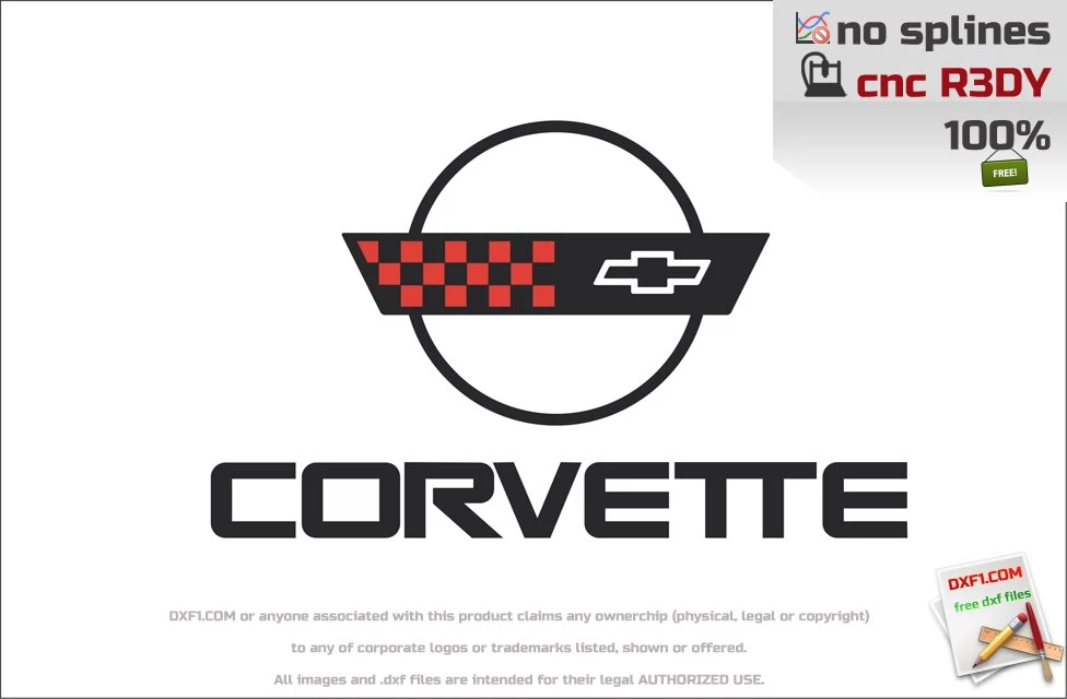 Free DXF Files For CNC Machines: CHEVROLET CORVETTE Logotype .dxf ...