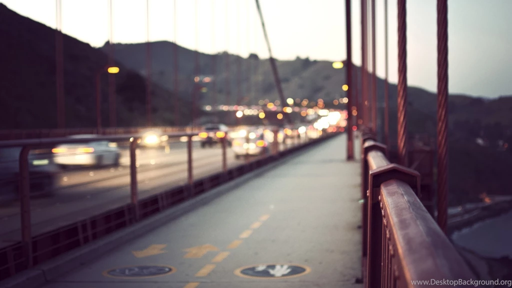 Download Wallpapers 3840x2160 City, Bridge, Rail, Fog, Blurred ...