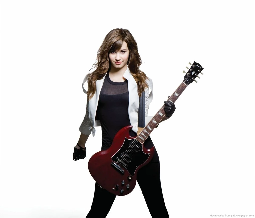 Download Demi Lovato With Red Guitar Wallpapers For Samsung Galaxy Tab