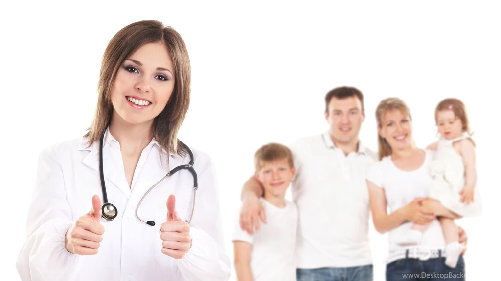 Download Wallpapers 3840x2160 Nurse, White Background, Family 4K ...