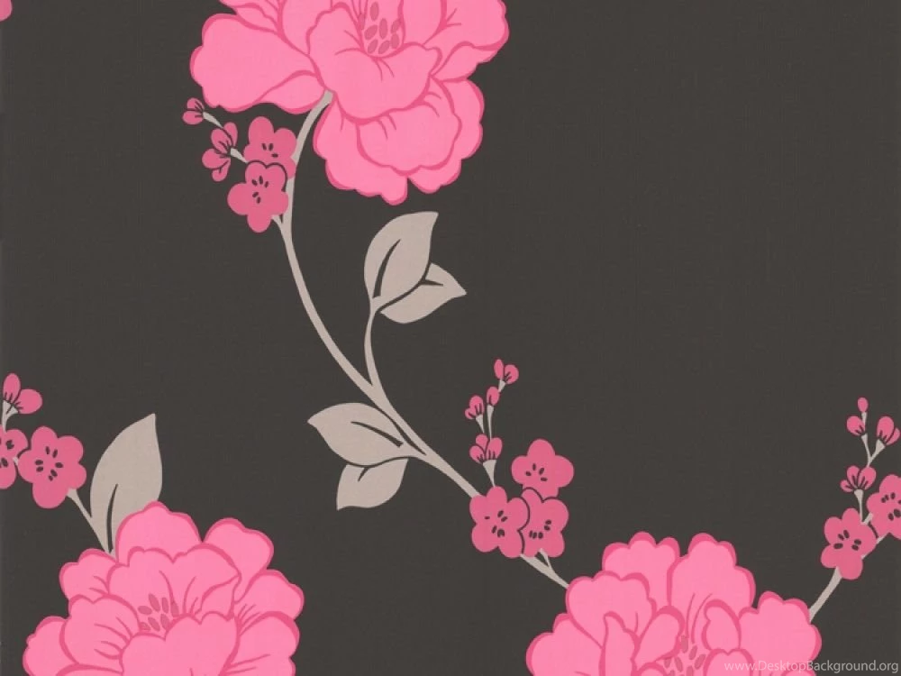 Gallery For Black And Pink Floral Wallpapers
