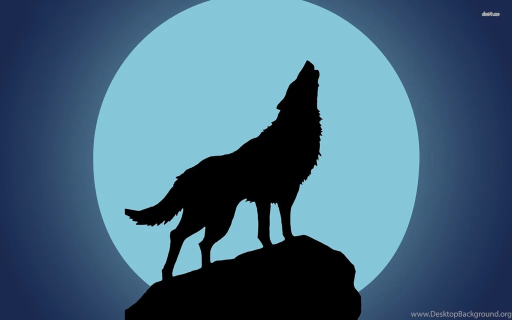 Howling Wolf Silhouette Wallpapers Vector Wallpapers