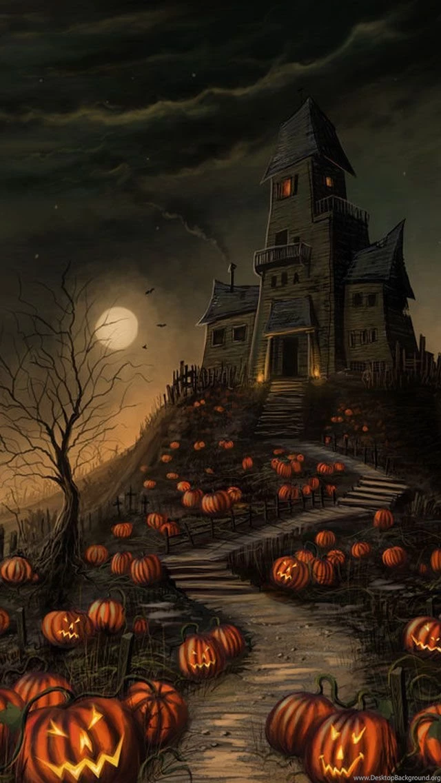 Halloween 2013 Haunted House iPhone 5s Wallpaper.jpg